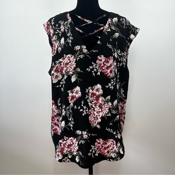BLACK TAPE Floral Tank Top With Back Detail XL - Picture 3 of 3
